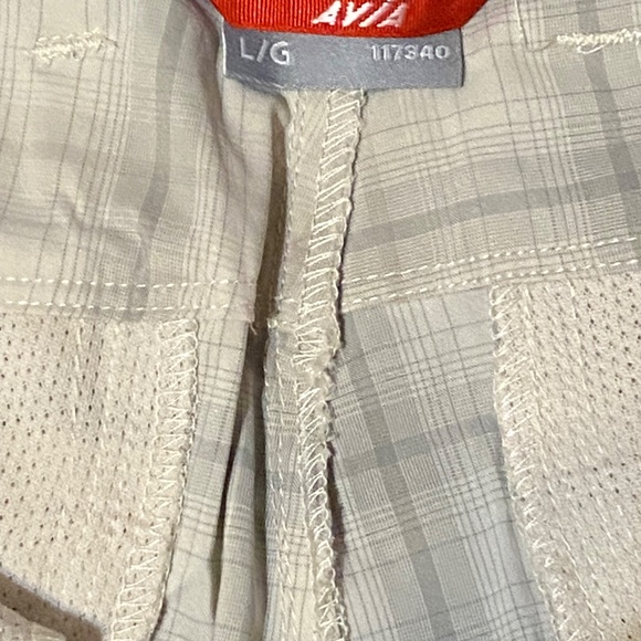 Avia Cream and Gray Athletic Shorts with Plaid Design - Picture 9 of 13